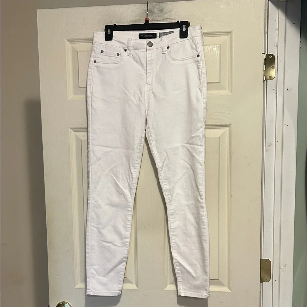 Aeropostale High Waist White Ankle Jeggings Size 8